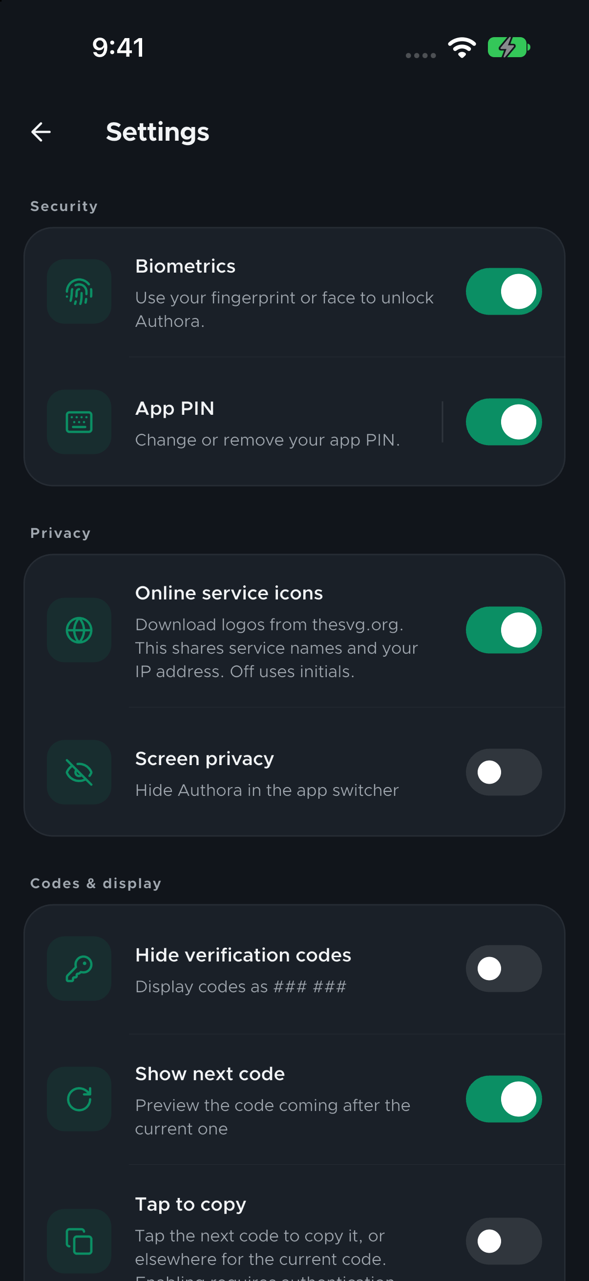 Choose your protection: real Authora iOS screen with demo data